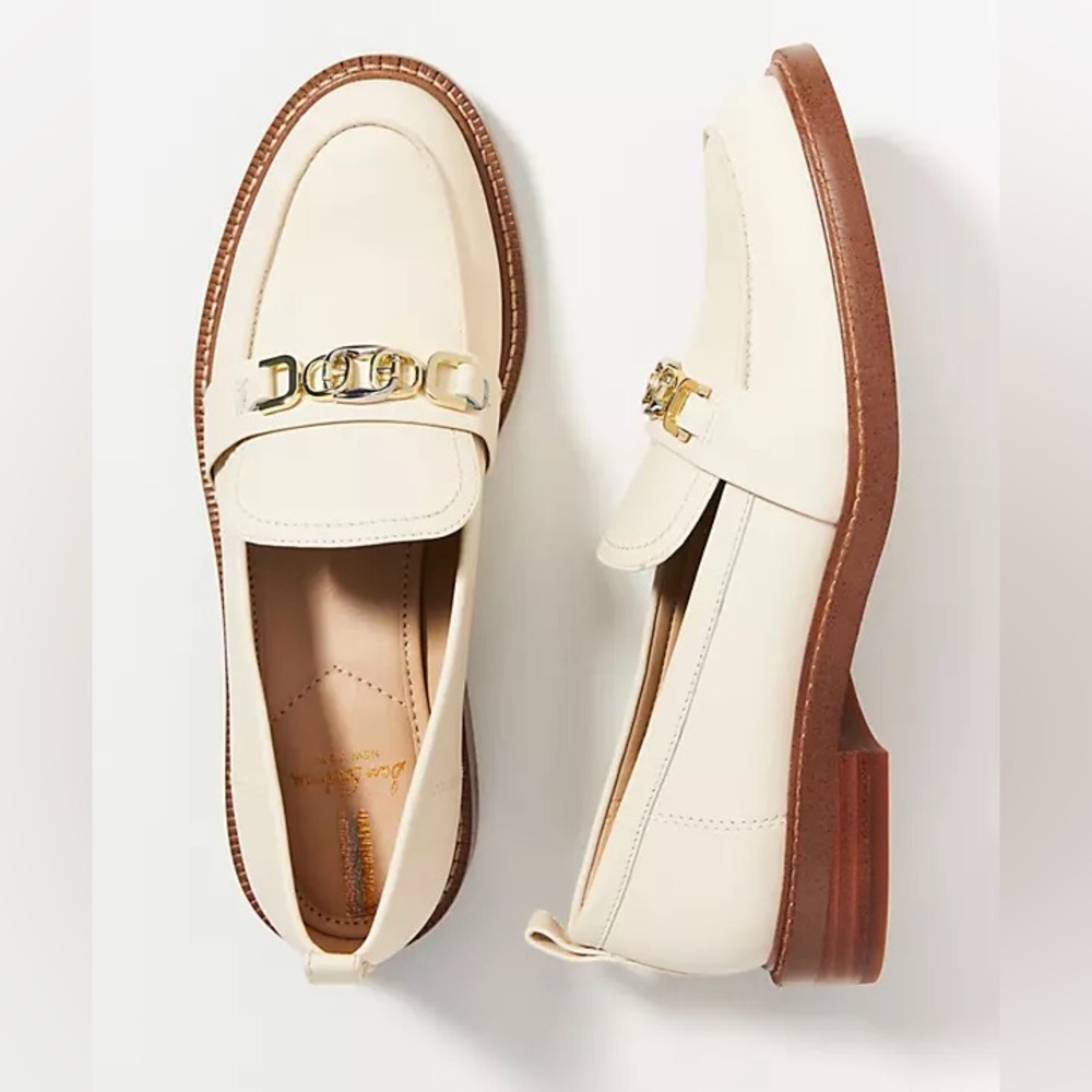 New Sam Edelman Christy Patent Leather Loafers Chai Latte